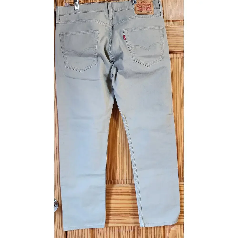 Levi’s 502 Regular Taper Jeans Khaki Beige Stretch W33‎ L30